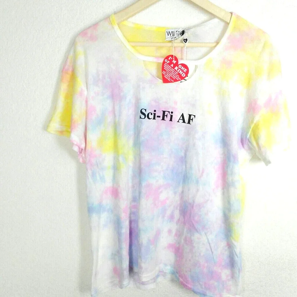 Wildfox Sci-Fi AF Tie Dye Rivo Tee T Shirt Size XS - Picture 2 of 7